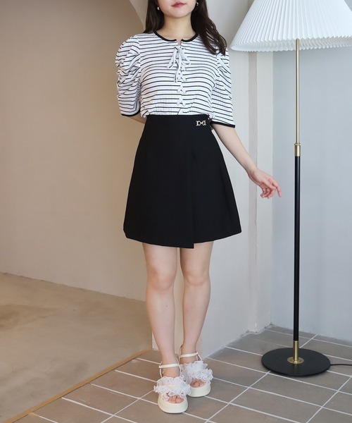 ASTORIA ODIER(アストリアオディール)の「レースアップリブカットソー(Tシャツ/カットソー・レディース・ホワイト×ブラック/ブラック/ホワイト・MEDIUM)」の8枚目の写真