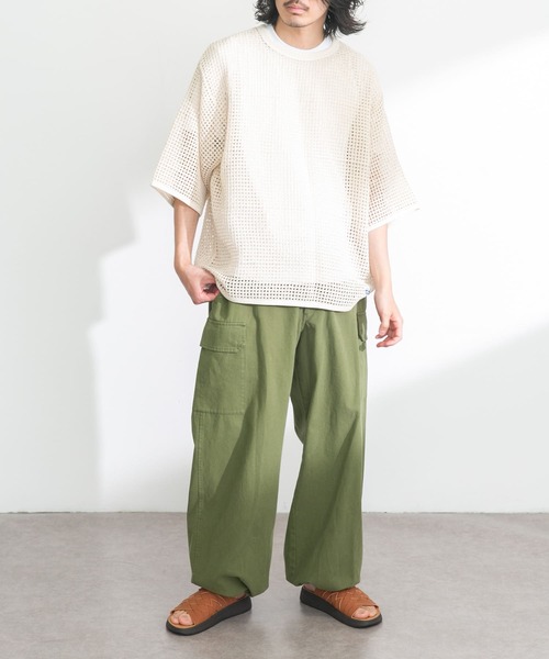 ARMY TWILL（アーミーツイル）の「ARMY TWILL　Cotton Mesh T-shirts（Tシャツ/カットソー・メンズ・ブラック/ホワイト系その他・SMALL/MEDIUM/LARGE）」の4枚目の写真