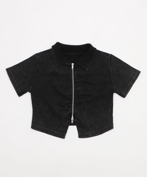 WEGO(ウィゴー)の「WEGO/WZIPギャザートップス(Tシャツ/カットソー・レディース・オフホワイト/レッド/スミクロ・FREE)」の14枚目の写真
