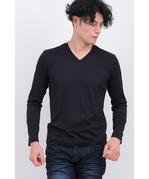 TORNADO MART(トルネードマート)の「シャープウェービィナガソデカットソー(Tシャツ/カットソー・メンズ・ブラック/ホワイト・LL/XXL/L/M)」の2枚目の写真