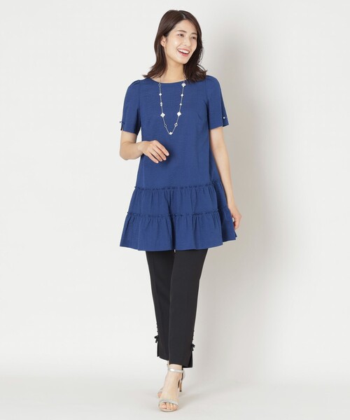 TO BE CIHC ウェーブフローン チュニックブラウス L】ウエーブローン チュニックブラウス(トップス)｜TO BE CHIC