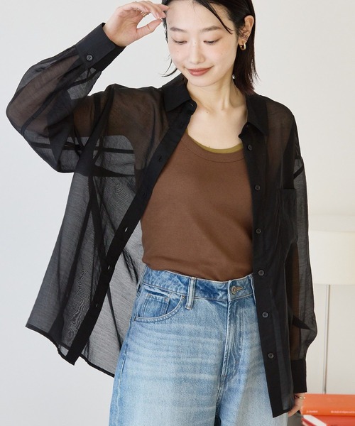 AMERICAN HOLIC（アメリカンホリック）の「2点セット レイヤードタンクトップ（タンクトップ・レディース・アイボリー/ブラック/ブラウン・M/L）」の6枚目の写真