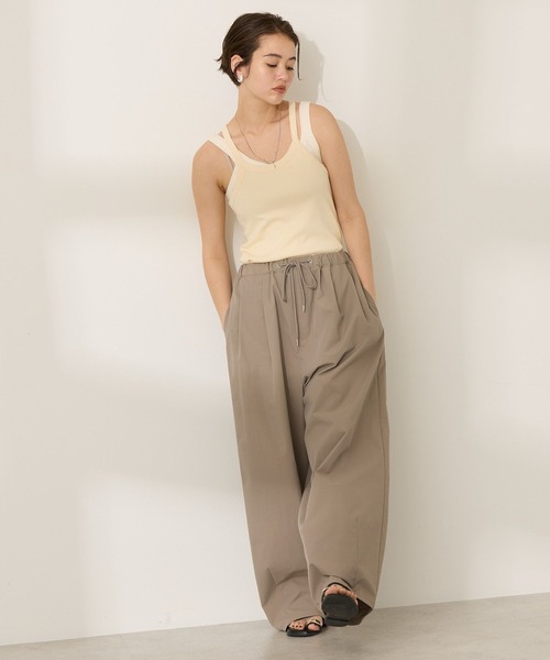 AMERICAN HOLIC（アメリカンホリック）の「2点セット レイヤードタンクトップ（タンクトップ・レディース・アイボリー/ブラック/ブラウン・M/L）」の11枚目の写真