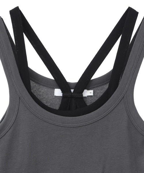 AMERICAN HOLIC（アメリカンホリック）の「2点セット レイヤードタンクトップ（タンクトップ・レディース・アイボリー/ブラック/ブラウン・M/L）」の17枚目の写真