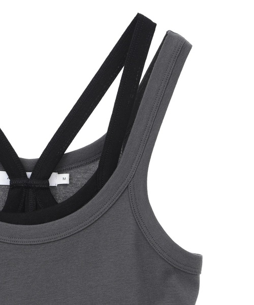 AMERICAN HOLIC（アメリカンホリック）の「2点セット レイヤードタンクトップ（タンクトップ・レディース・アイボリー/ブラック/ブラウン・M/L）」の18枚目の写真