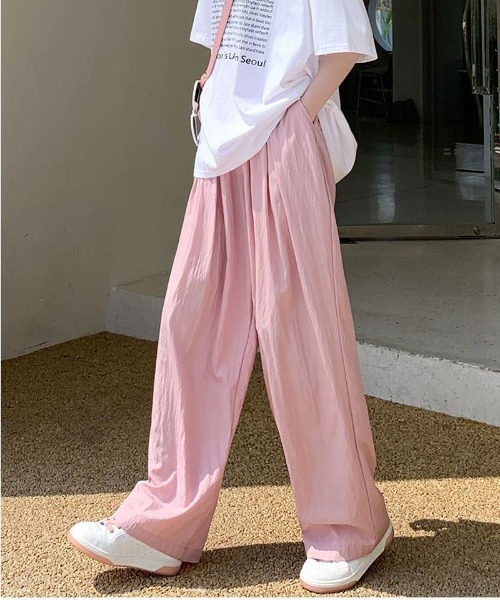 shoppinggo（ショッピングゴー）の「夏服 ワイドパンツ サマーパンツ（カーゴパンツ・レディース・ブラウン/ピンク/ベージュ/ブラック・M）」の4枚目の写真