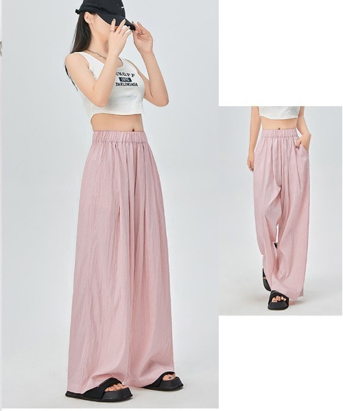 shoppinggo（ショッピングゴー）の「夏服 ワイドパンツ サマーパンツ（カーゴパンツ・レディース・ブラウン/ピンク/ベージュ/ブラック・M）」の10枚目の写真