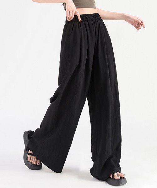 shoppinggo（ショッピングゴー）の「夏服 ワイドパンツ サマーパンツ（カーゴパンツ・レディース・ブラウン/ピンク/ベージュ/ブラック・M）」の14枚目の写真
