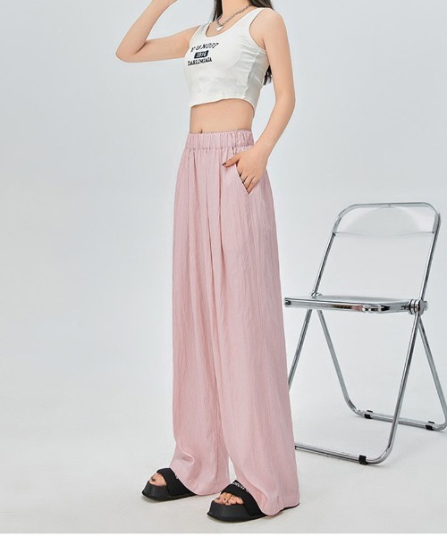 shoppinggo（ショッピングゴー）の「夏服 ワイドパンツ サマーパンツ（カーゴパンツ・レディース・ブラウン/ピンク/ベージュ/ブラック・M）」の12枚目の写真