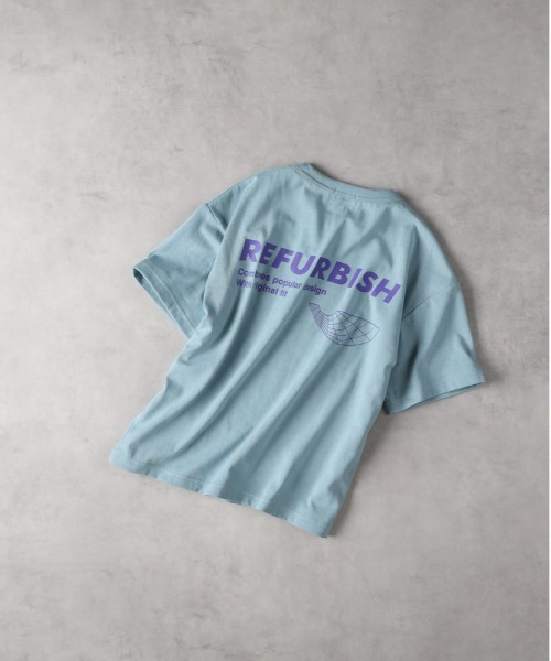 Right-on(ライトオン)の「【Refurbish】バックロゴプリントTシャツ(Tシャツ/カットソー・キッズ・サックスブルー/ブラック・130/140/150/160)」の2枚目の写真