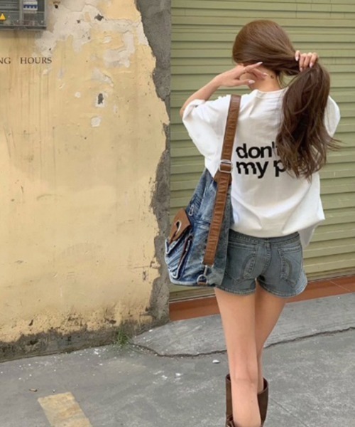 SHEPP(シープ)の「フロントプリントオーバーサイズトップス / バックプリント(Tシャツ/カットソー・レディース・ブラック/ホワイト系その他/ホワイト・XL)」の7枚目の写真