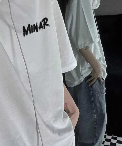 SHEPP(シープ)の「フロントプリントオーバーサイズトップス / バックプリント(Tシャツ/カットソー・レディース・ブラック/ホワイト系その他/ホワイト・XL)」の9枚目の写真