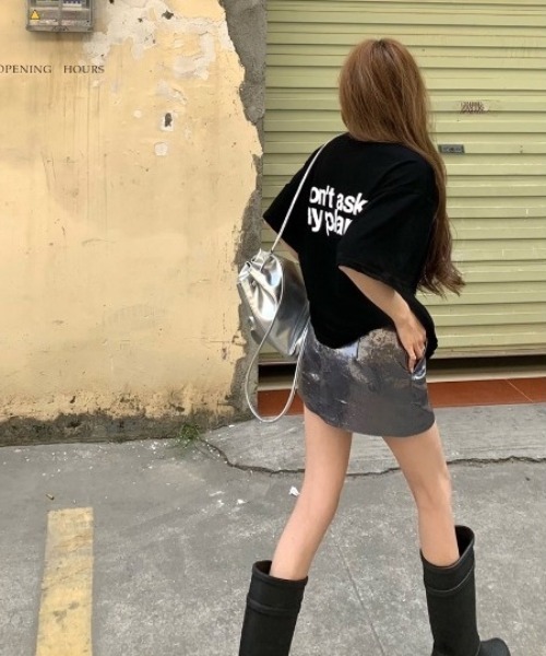 SHEPP(シープ)の「フロントプリントオーバーサイズトップス / バックプリント(Tシャツ/カットソー・レディース・ブラック/ホワイト系その他/ホワイト・XL)」の5枚目の写真