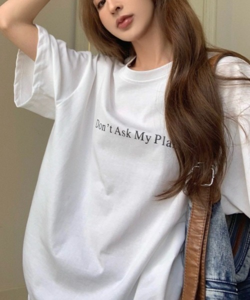 SHEPP(シープ)の「フロントプリントオーバーサイズトップス / バックプリント(Tシャツ/カットソー・レディース・ブラック/ホワイト系その他/ホワイト・XL)」の12枚目の写真