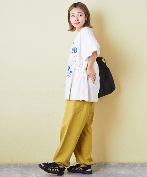 CUBE SUGAR(キューブシュガー)の「綿ボイルイージーカーゴパンツ(その他パンツ・レディース・マスタード/ナチュラル/チャコールグレー/カーキ/マルチ・M)」の14枚目の写真