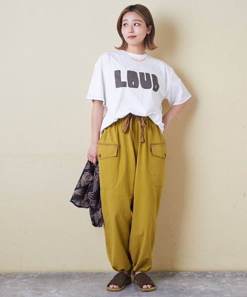 CUBE SUGAR(キューブシュガー)の「綿ボイルイージーカーゴパンツ(その他パンツ・レディース・マスタード/ナチュラル/チャコールグレー/カーキ/マルチ・M)」の10枚目の写真