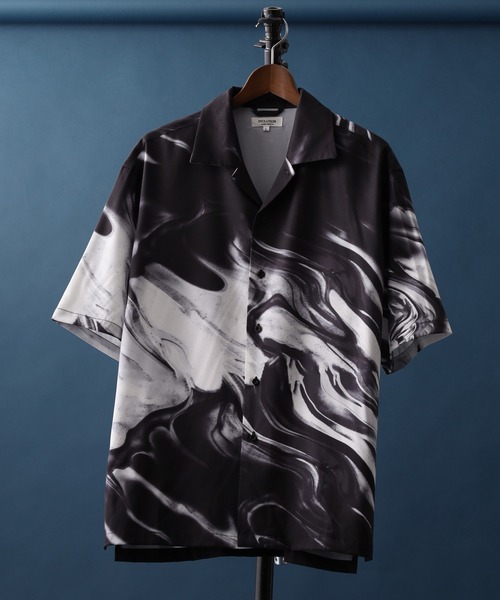 EVOLUTION（エボリューション）の「Zebra leopard print open collar shirt / ゼブラ レオパード柄開襟シャツ unisex（シャツ/ブラウス・メンズ・ミント/ホワイト系1/ブラック系1/ベージュ系1/ブラック/ホワイト/レッド系2/レッド系3/ブラック系2/ブラック系4/ブラック系3/レッド系4・M/L）」の5枚目の写真