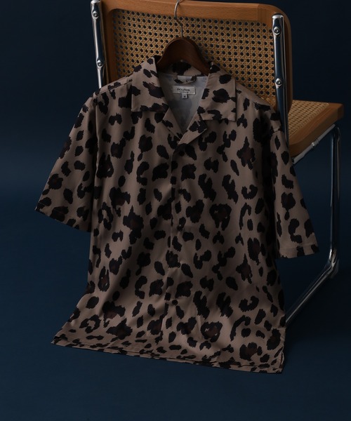 EVOLUTION（エボリューション）の「Zebra leopard print open collar shirt / ゼブラ レオパード柄開襟シャツ unisex（シャツ/ブラウス・メンズ・ミント/ホワイト系1/ブラック系1/ベージュ系1/ブラック/ホワイト/レッド系2/レッド系3/ブラック系2/ブラック系4/ブラック系3/レッド系4・M/L）」の8枚目の写真