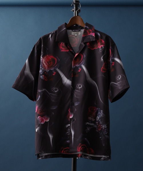 EVOLUTION（エボリューション）の「Zebra leopard print open collar shirt / ゼブラ レオパード柄開襟シャツ unisex（シャツ/ブラウス・メンズ・ミント/ホワイト系1/ブラック系1/ベージュ系1/ブラック/ホワイト/レッド系2/レッド系3/ブラック系2/ブラック系4/ブラック系3/レッド系4・M/L）」の12枚目の写真