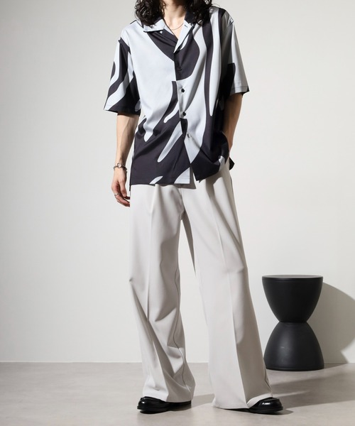 EVOLUTION（エボリューション）の「Zebra leopard print open collar shirt / ゼブラ レオパード柄開襟シャツ unisex（シャツ/ブラウス・メンズ・ミント/ホワイト系1/ブラック系1/ベージュ系1/ブラック/ホワイト/レッド系2/レッド系3/ブラック系2/ブラック系4/ブラック系3/レッド系4・M/L）」の18枚目の写真