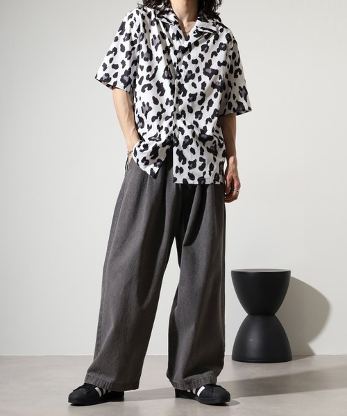 EVOLUTION（エボリューション）の「Zebra leopard print open collar shirt / ゼブラ レオパード柄開襟シャツ unisex（シャツ/ブラウス・メンズ・ミント/ホワイト系1/ブラック系1/ベージュ系1/ブラック/ホワイト/レッド系2/レッド系3/ブラック系2/ブラック系4/ブラック系3/レッド系4・M/L）」の14枚目の写真