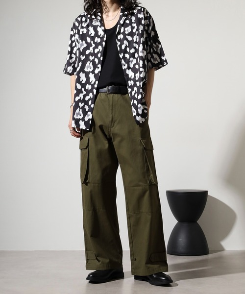 EVOLUTION（エボリューション）の「Zebra leopard print open collar shirt / ゼブラ レオパード柄開襟シャツ unisex（シャツ/ブラウス・メンズ・ミント/ホワイト系1/ブラック系1/ベージュ系1/ブラック/ホワイト/レッド系2/レッド系3/ブラック系2/ブラック系4/ブラック系3/レッド系4・M/L）」の22枚目の写真