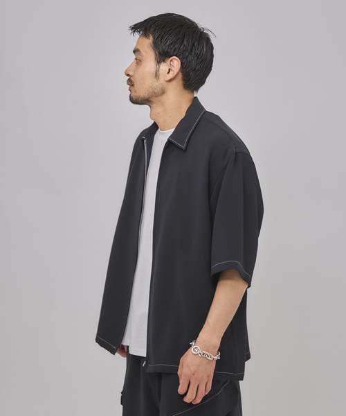 EDIFICE（エディフィス）の「E. Waving Dobby ZIP シャツ（シャツ/ブラウス・メンズ・ネイビー・SMALL/MEDIUM/LARGE）」の19枚目の写真