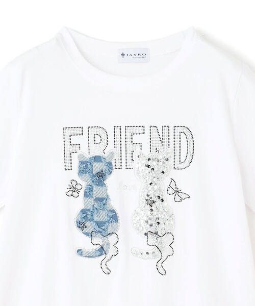 Jayro(ジャイロ)の「猫モチーフスパンコールTシャツ(Tシャツ/カットソー・レディース・ブラック/ホワイト・FREE)」の12枚目の写真