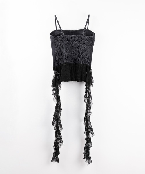 me+em select(ミームセレクト)の「※※【 2color 】ヴィンテージライクレースフリルデニムビスチェ / vintage like lace frill denim bustier(キャミソール・レディース・ブルー/ブラック・FREE)」の19枚目の写真