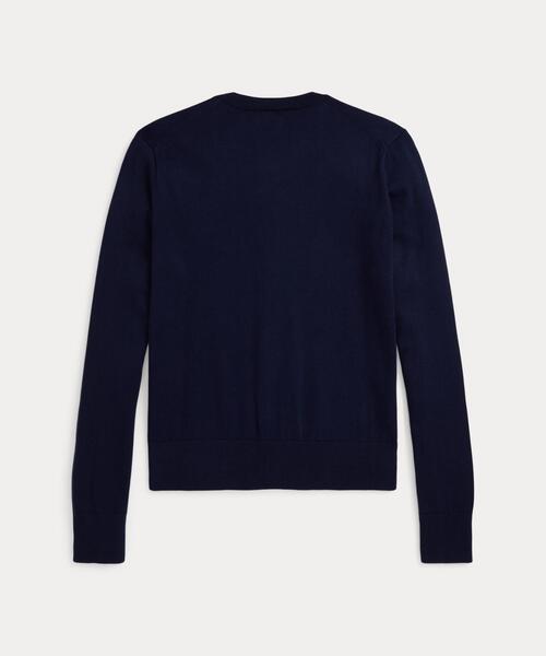 POLO RALPH LAUREN（ポロ ラルフ ローレン）の「コットン クルーネック カーディガン（カーディガン/ボレロ・レディース・ブルー・M/S/XS/XL/L）」の2枚目の写真