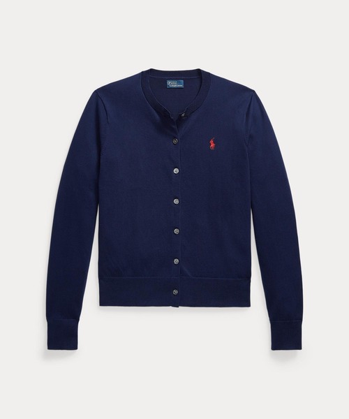 POLO RALPH LAUREN(ポロ ラルフ ローレン)の「コットン クルーネック カーディガン(カーディガン/ボレロ・レディース・ブルー・M/S/XS/XL/L)」の4枚目の写真