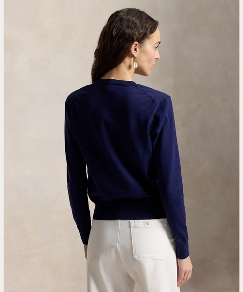 POLO RALPH LAUREN(ポロ ラルフ ローレン)の「コットン クルーネック カーディガン(カーディガン/ボレロ・レディース・ブルー・M/S/XS/XL/L)」の6枚目の写真