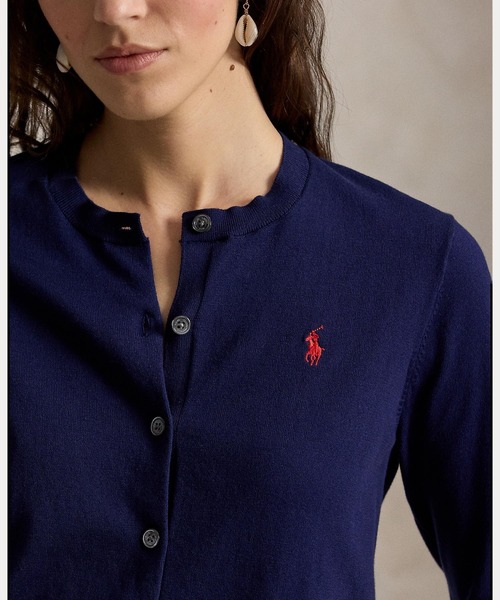 POLO RALPH LAUREN(ポロ ラルフ ローレン)の「コットン クルーネック カーディガン(カーディガン/ボレロ・レディース・ブルー・M/S/XS/XL/L)」の7枚目の写真
