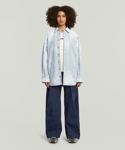 G-STAR(ジースター)の「CONTOR 3D WIDE CHINO JEANS/立体裁断ワイドルーズコーデュロイデニムパンツ(デニムパンツ・レディース・ダークインディゴブルー・24inch/25inch/26inch/27inch)」の3枚目の写真