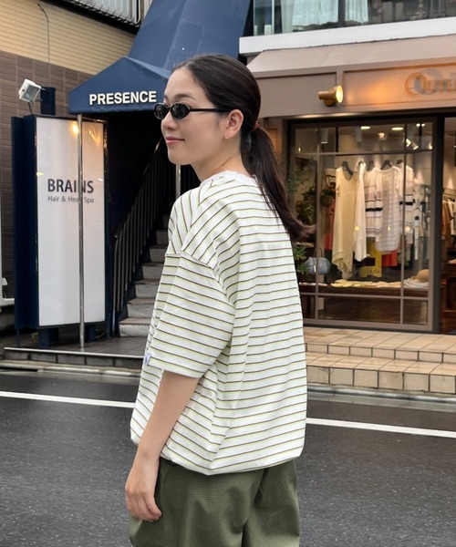 BROKEN BASE(ブロークンベース)の「マルチボーダーTee(Tシャツ/カットソー・メンズ・ホワイト/ネイビー・LARGE/MEDIUM)」の4枚目の写真