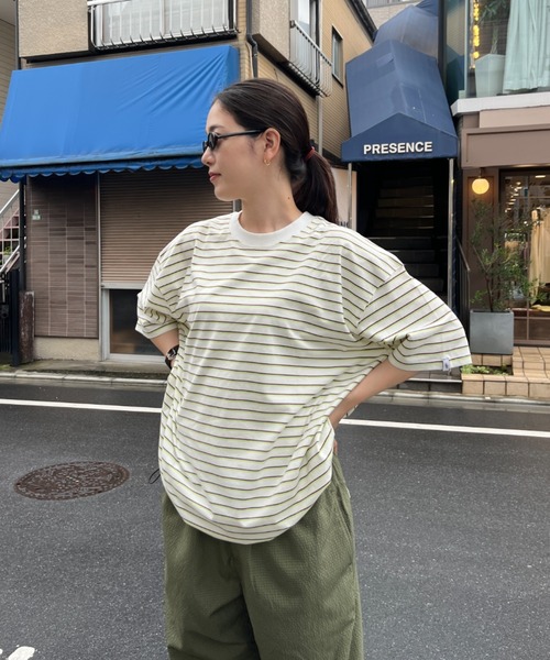 BROKEN BASE(ブロークンベース)の「マルチボーダーTee(Tシャツ/カットソー・メンズ・ホワイト/ネイビー・LARGE/MEDIUM)」の14枚目の写真