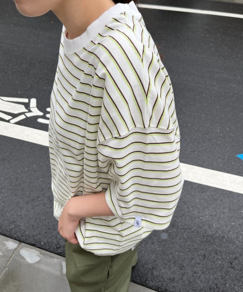 BROKEN BASE(ブロークンベース)の「マルチボーダーTee(Tシャツ/カットソー・メンズ・ホワイト/ネイビー・LARGE/MEDIUM)」の16枚目の写真