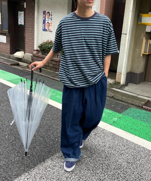 BROKEN BASE(ブロークンベース)の「マルチボーダーTee(Tシャツ/カットソー・メンズ・ホワイト/ネイビー・LARGE/MEDIUM)」の18枚目の写真