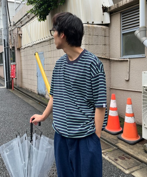 BROKEN BASE(ブロークンベース)の「マルチボーダーTee(Tシャツ/カットソー・メンズ・ホワイト/ネイビー・LARGE/MEDIUM)」の21枚目の写真