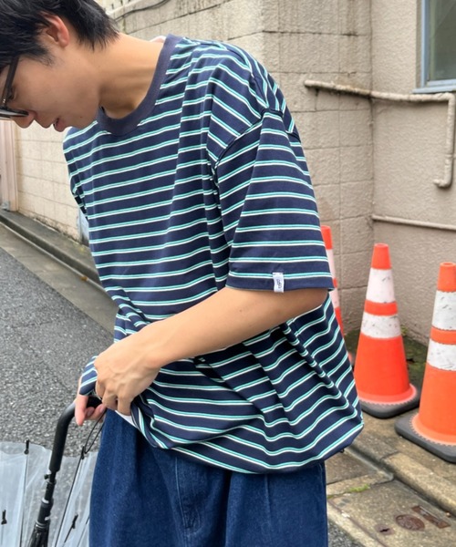 BROKEN BASE(ブロークンベース)の「マルチボーダーTee(Tシャツ/カットソー・メンズ・ホワイト/ネイビー・LARGE/MEDIUM)」の17枚目の写真