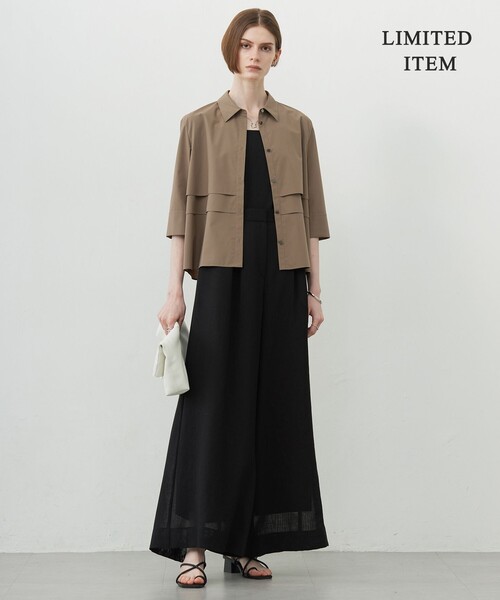 ICB(アイシービー)の「クリーンブロード クロップドシャツ(シャツ/ブラウス・レディース・ブラック系1/黄土色系/ブルー系1・0/2/4/6)」の7枚目の写真