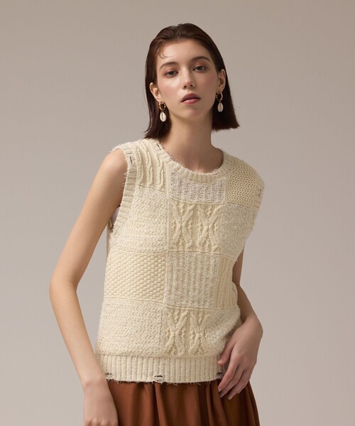 グレースコンチネンタル トップス レースドルマンニットトップ / GRACE