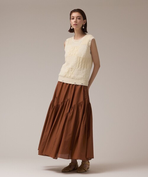 GRACE CONTINENTAL(グレースコンチネンタル)の「パッチワークニットトップ(その他トップス・レディース・イエロー/キナリ・36)」の5枚目の写真