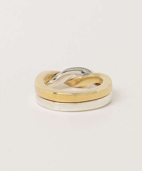 ACE by MORIZANE(エースバイモリザネ)の「【ACE by morizane】acegimmel ring k18 gold plated(リング・メンズ・シルバー×ゴールド・11号/18号)」の2枚目の写真