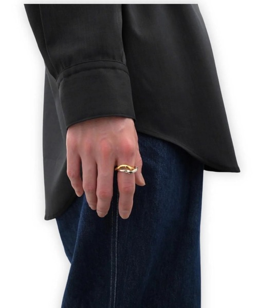ACE by MORIZANE(エースバイモリザネ)の「【ACE by morizane】acegimmel ring k18 gold plated(リング・メンズ・シルバー×ゴールド・11号/18号)」の3枚目の写真