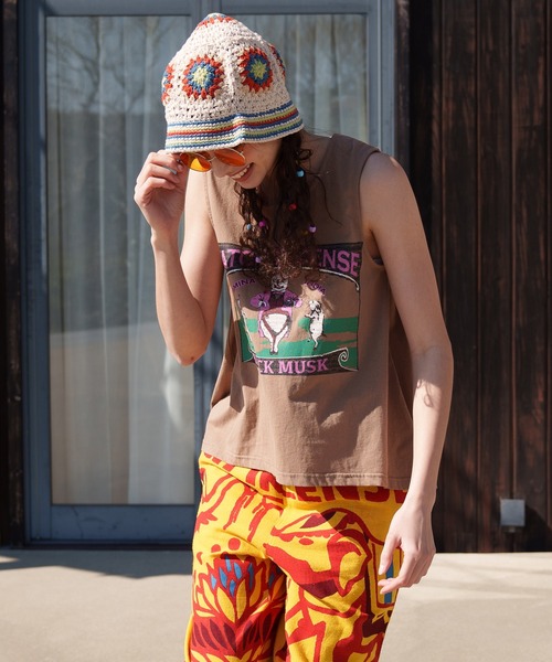 チャイハネ（チャイハネ）の「【チャイハネ】クロバクロッシェハット（ハット・レディース・ナチュラル/グリーン/ピンク・FREE）」の14枚目の写真