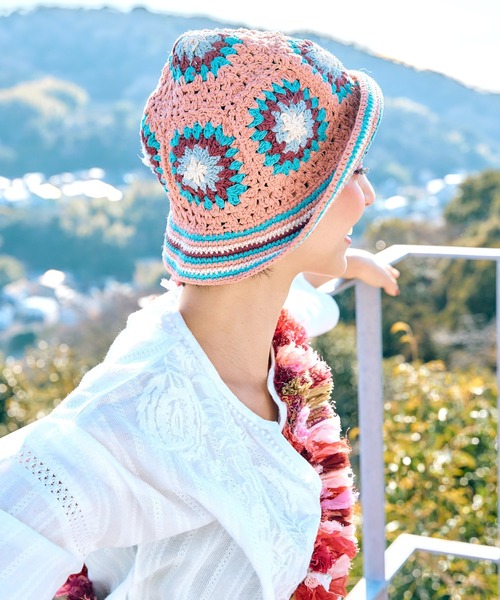 チャイハネ（チャイハネ）の「【チャイハネ】クロバクロッシェハット（ハット・レディース・ナチュラル/グリーン/ピンク・FREE）」の7枚目の写真