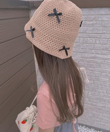 VIBGYOR（ヴィブジョー）の「lulunoix/リボン 麦わら バケットハット N15415（ハット）」