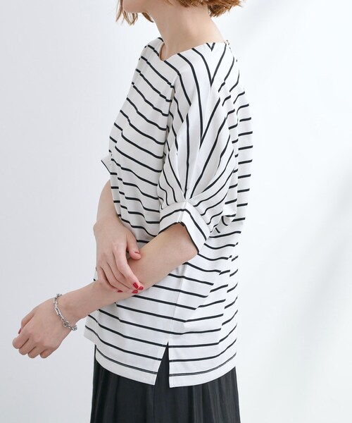 grove(グローブ)の「【UVカット/ひんやり/二の腕カバー】タックドルマンプルオーバー(Tシャツ/カットソー・レディース・ホワイト系5・02/03/01/04/05)」の7枚目の写真