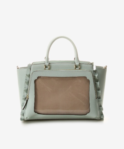 & chouette（アンドシュエット）の「《推し事バッグ》クリアポケット付きトートバッグ（ハンドバッグ・レディース・ミント/ダルブルー系・FREE）」の4枚目の写真